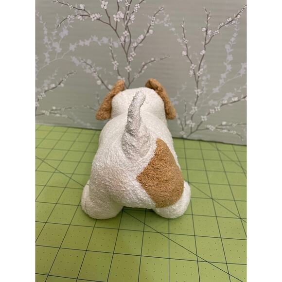 Old Navy 2004 Puppy Dog Lovey Rattle 7” Baby Plush Brown White HTF - Picture 3 of 8